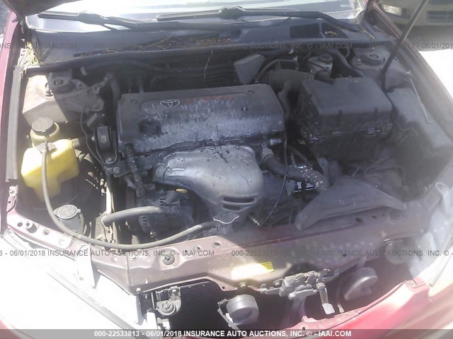 JTDBE32K220048211 - 2002 TOYOTA CAMRY LE/XLE/SE წითელი ფოტო 10
