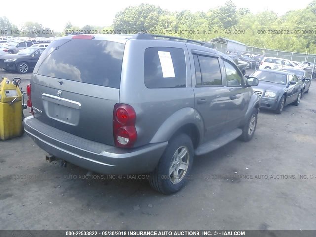 1D4HB48N15F556989 - 2005 DODGE DURANGO SLT GRAY photo 4