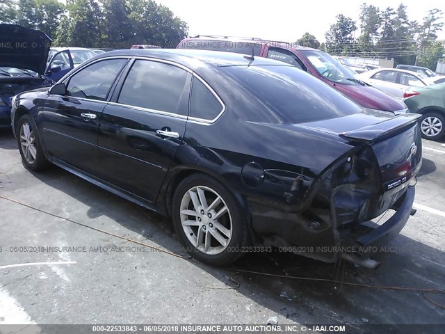 2G1WC5E32E1107203 - 2014 CHEVROLET IMPALA LIMITED LTZ BLACK photo 3