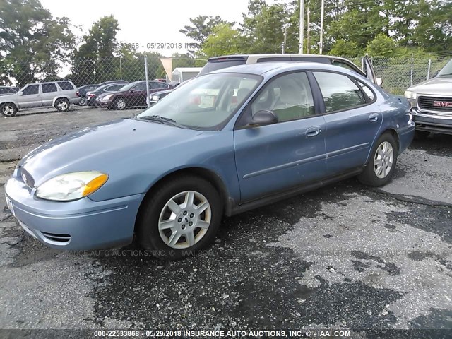 1FAHP53U76A224529 - 2006 FORD TAURUS SE BLUE photo 2