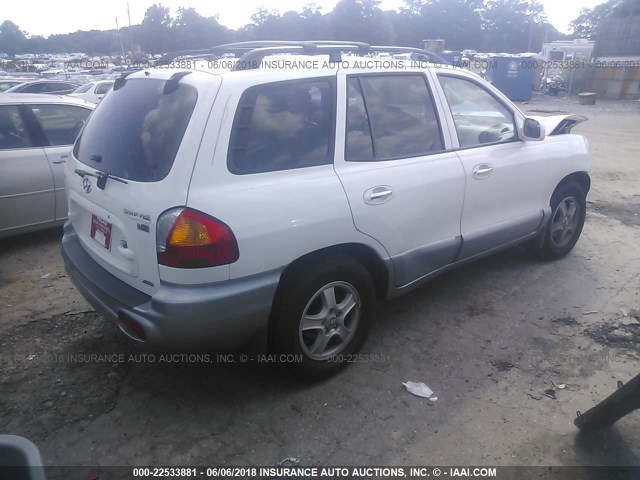 KM8SC73E64U829097 - 2004 HYUNDAI SANTA FE GLS/LX WHITE photo 4