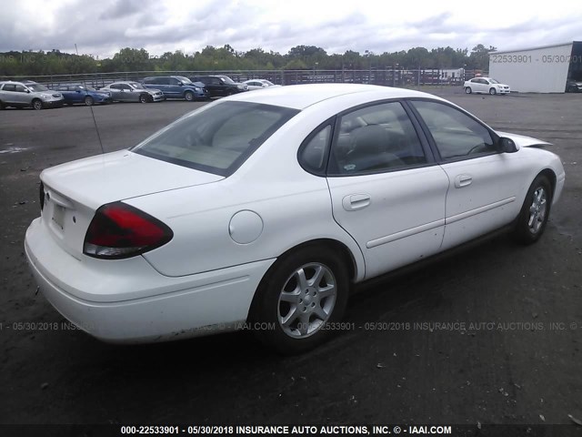 1FAFP56U06A156156 - 2006 FORD TAURUS SEL WHITE photo 4