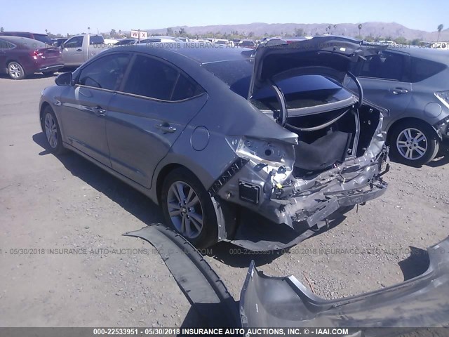 KMHD84LF0HU429852 - 2017 HYUNDAI ELANTRA SE/VALUE/LIMITED GRAY photo 3