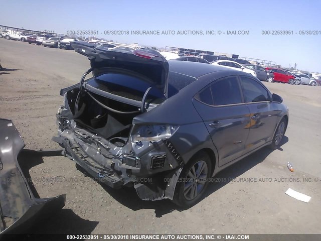 KMHD84LF0HU429852 - 2017 HYUNDAI ELANTRA SE/VALUE/LIMITED GRAY photo 4