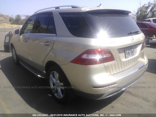 4JGDA5HB7CA021407 - 2012 MERCEDES-BENZ ML 350 4MATIC GOLD photo 3