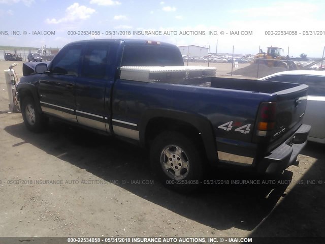 1GCEK19V62E231804 - 2002 CHEVROLET SILVERADO K1500 BLUE photo 3