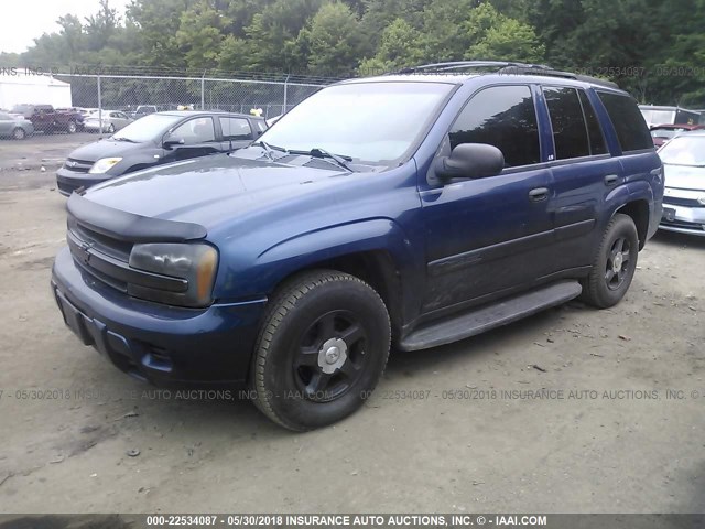 1GNDT13S542274131 - 2004 CHEVROLET TRAILBLAZER LS/LT BLUE photo 2