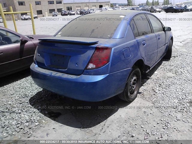 1G8AJ52F94Z139345 - 2004 SATURN ION LEVEL 2 BLUE photo 4