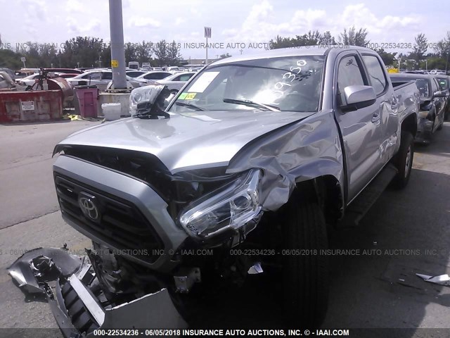 5TFAX5GN1JX109350 - 2018 TOYOTA Tacoma DOUBLE CAB/SR/SR5 SILVER photo 6