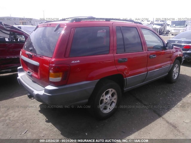 1J4GW58S3XC627195 - 1999 JEEP GRAND CHEROKEE LAREDO Qırmızı foto 4