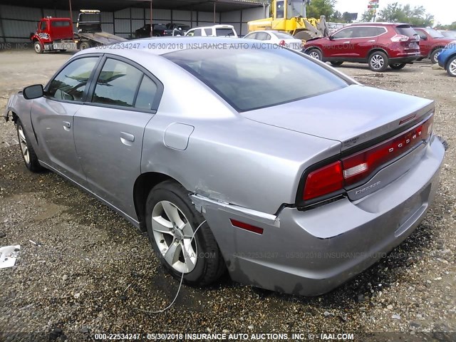 2B3CL3CG1BH548362 - 2011 DODGE CHARGER GRAY photo 3