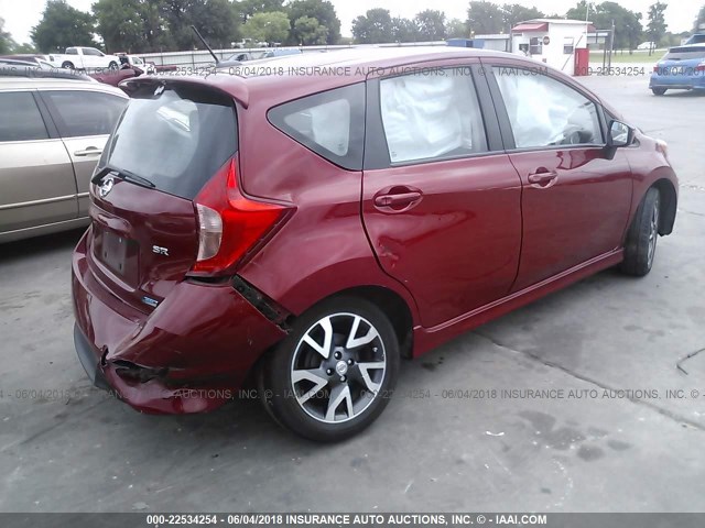 3N1CE2CP9FL441241 - 2015 NISSAN VERSA NOTE S/S PLUS/SV/SL/SR RED photo 4