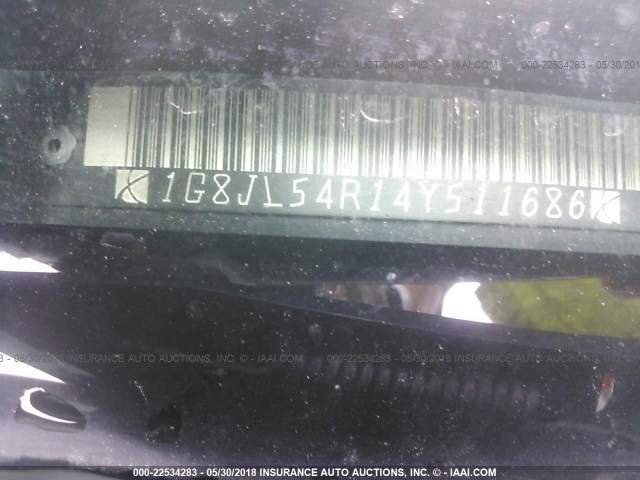 1G8JL54R14Y511686 - 2004 SATURN L300 LEVEL 3 BLACK photo 9