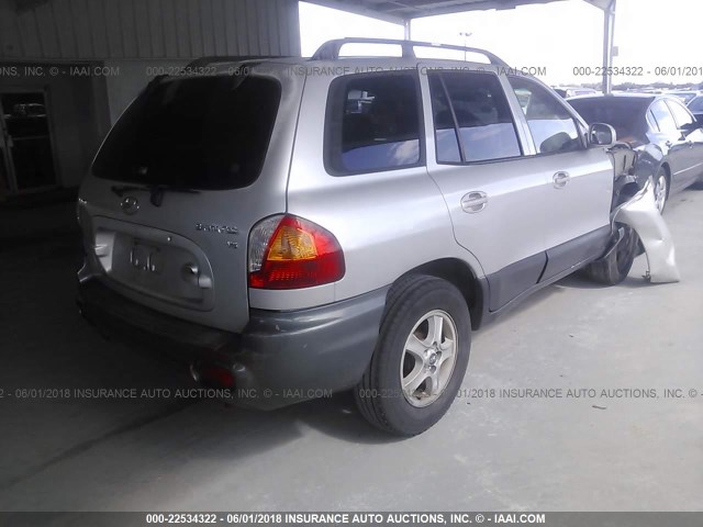 KM8SC13D44U638170 - 2004 HYUNDAI SANTA FE GLS/LX SILVER photo 4