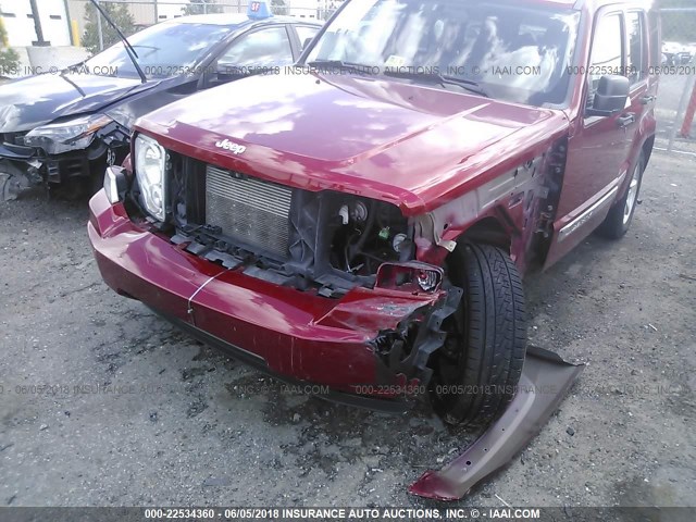 1J4PN5GK2AW139141 - 2010 JEEP LIBERTY LIMITED RED photo 6