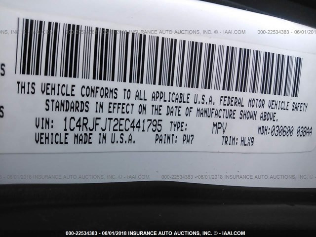 1C4RJFJT2EC441795 - 2014 JEEP GRAND CHEROKEE SUMMIT 白色 照片 9