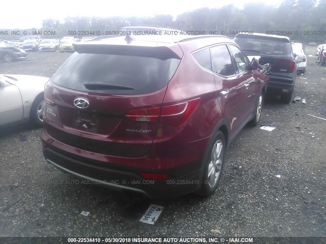 5XYZU3LA4EG170610 - 2014 HYUNDAI SANTA FE SPORT  RED photo 4