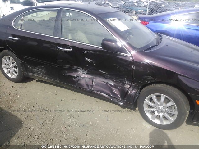 JTHBF30G236017789 - 2003 LEXUS ES 300 PURPLE photo 6