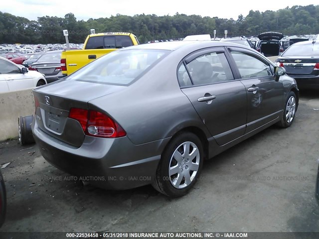 2HGFA16528H524680 - 2008 HONDA CIVIC LX GRAY photo 4