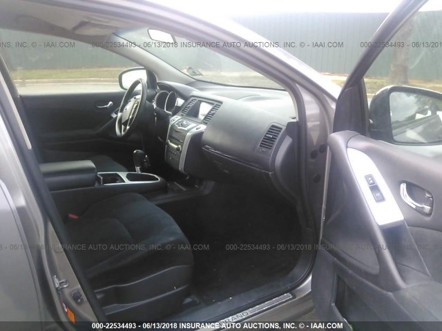 JN8AZ18W09W133509 - 2009 NISSAN MURANO GRAY photo 5