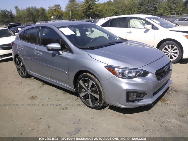 4S3GTAK65J3708404 - 2018 SUBARU IMPREZA SPORT SILVER photo 1