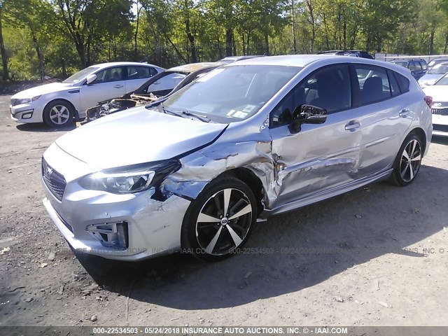 4S3GTAK65J3708404 - 2018 SUBARU IMPREZA SPORT SILVER photo 2