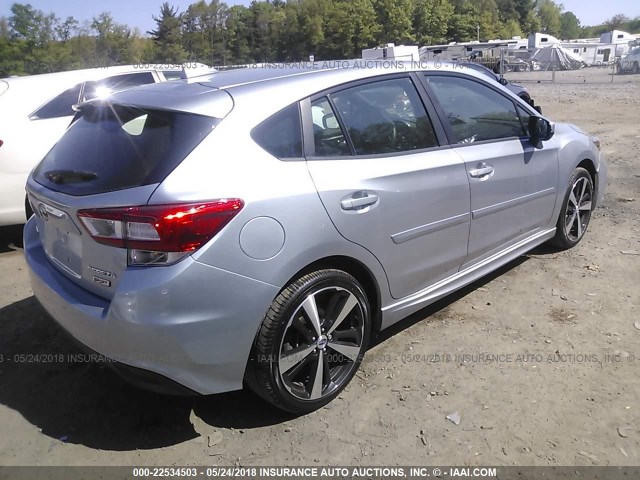 4S3GTAK65J3708404 - 2018 SUBARU IMPREZA SPORT SILVER photo 4