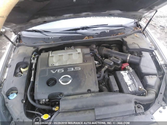 1N4BA41E64C877173 - 2004 NISSAN MAXIMA SE/SL SILVER photo 10