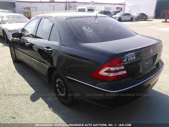 WDBRF54H76A893370 - 2006 MERCEDES-BENZ C GENERATION 2006 280 BLACK photo 3