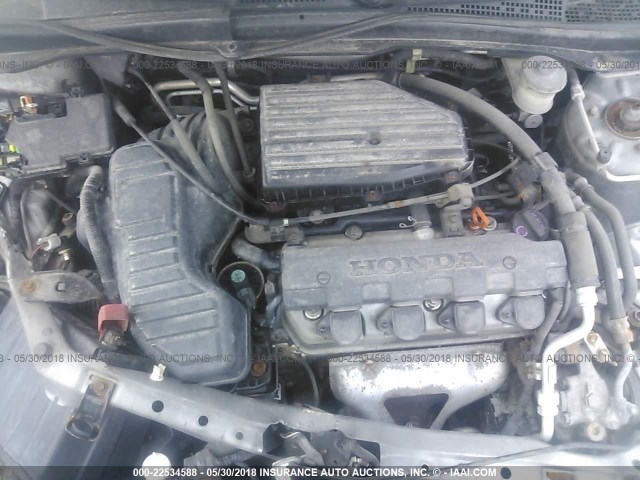 1HGES165X5L022944 - 2005 HONDA CIVIC LX GRAY photo 10