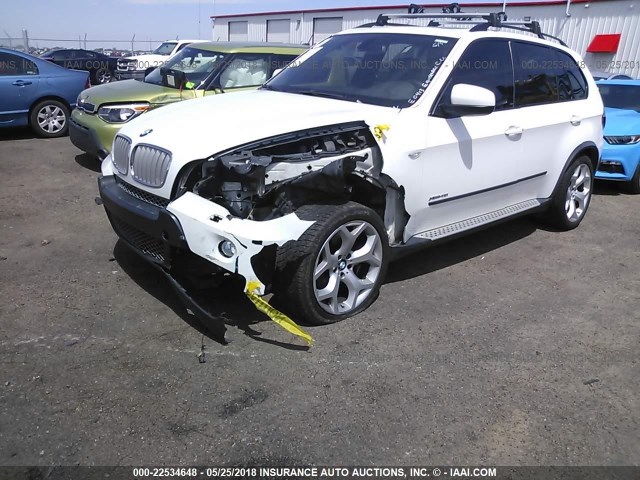 5UXFE83579L310349 - 2009 BMW X5 XDRIVE48I WHITE photo 2