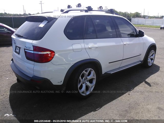 5UXFE83579L310349 - 2009 BMW X5 XDRIVE48I WHITE photo 4