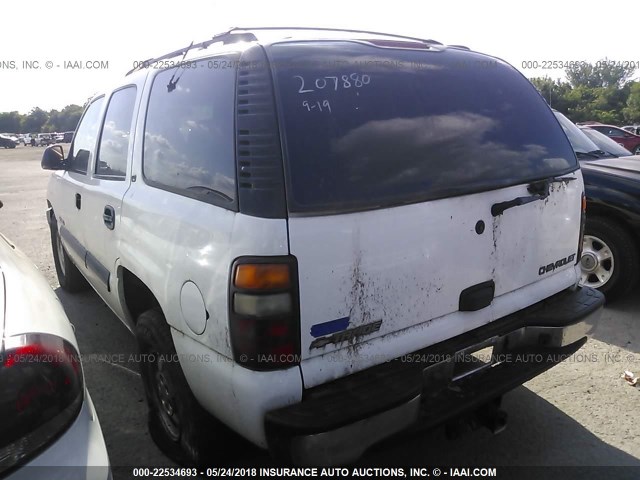 1GNEC13T81R207880 - 2001 CHEVROLET TAHOE C1500 WHITE photo 3