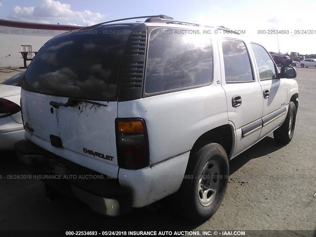 1GNEC13T81R207880 - 2001 CHEVROLET TAHOE C1500 WHITE photo 4