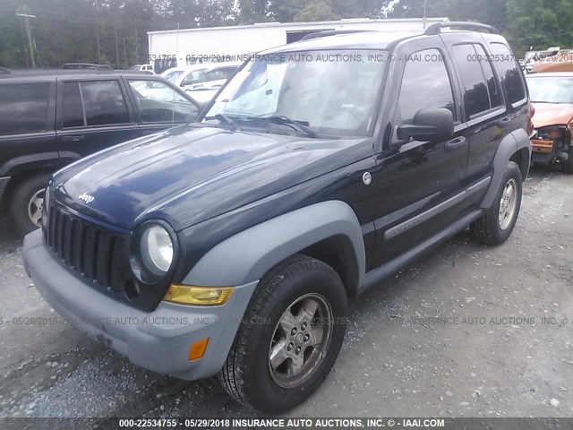 1J4GL48K45W597123 - 2005 JEEP LIBERTY SPORT BLACK photo 2