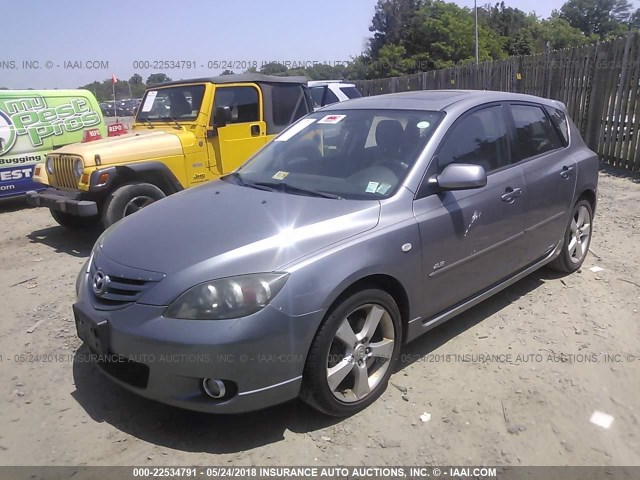 JM1BK343341178672 - 2004 MAZDA 3 HATCHBACK GRAY photo 2