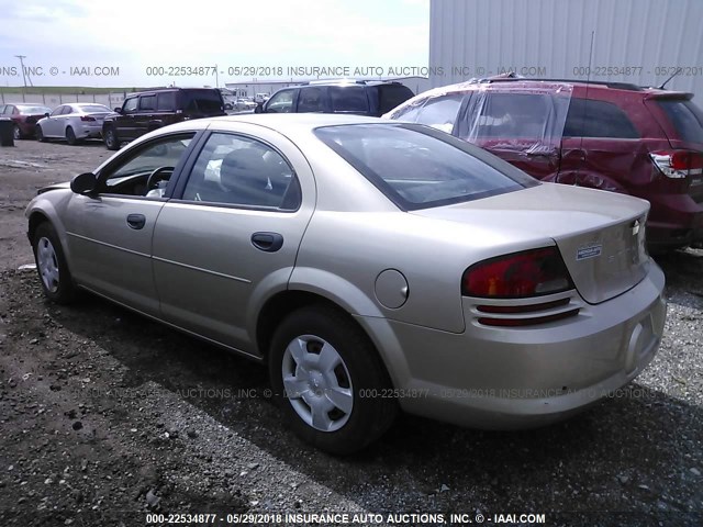 1B3EL36X04N336177 - 2004 DODGE STRATUS SE GOLD photo 3