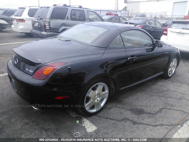 JTHFN48Y520022493 - 2002 LEXUS SC 430 BLACK photo 4