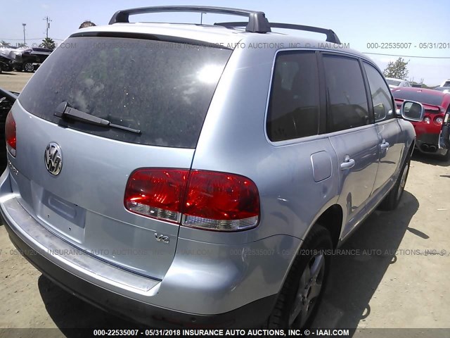 WVGBG77L65D002621 - 2005 VOLKSWAGEN TOUAREG 3.2 Light Blue photo 4