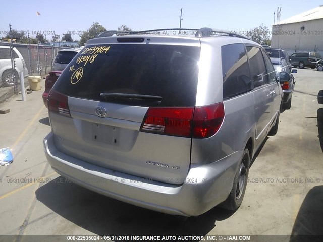 5TDZA23C24S219356 - 2004 TOYOTA SIENNA CE/LE GRAY photo 4