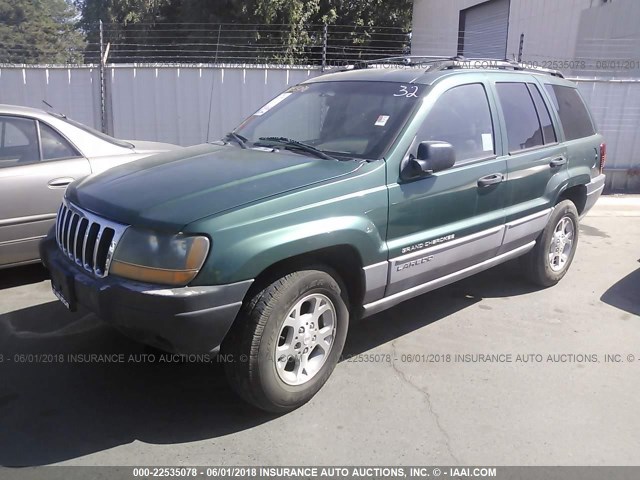 1J4G258S2XC732919 - 1999 JEEP GRAND CHEROKEE LAREDO GREEN photo 2