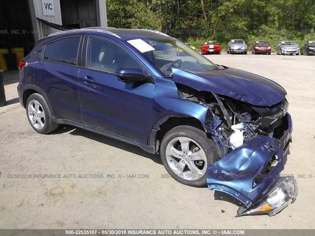 3CZRU6H71GM709019 - 2016 HONDA HR-V EXL BLUE photo 1