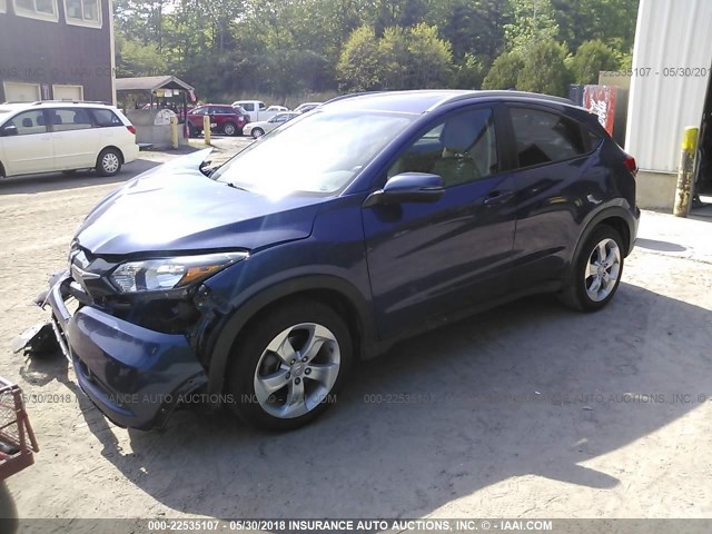 3CZRU6H71GM709019 - 2016 HONDA HR-V EXL BLUE photo 2