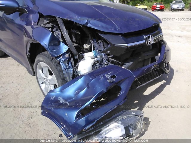 3CZRU6H71GM709019 - 2016 HONDA HR-V EXL BLUE photo 6