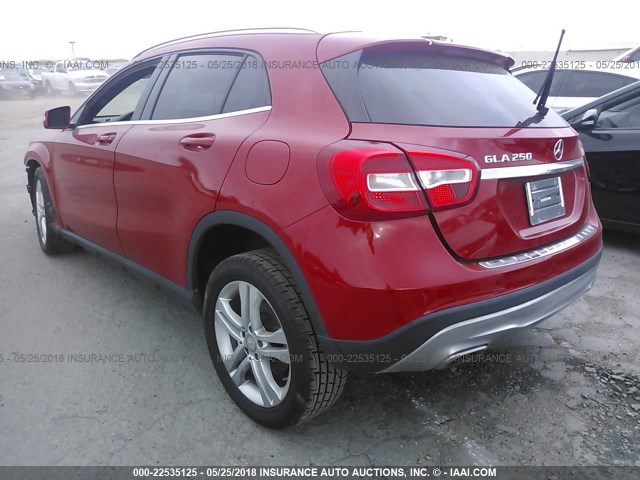 WDCTG4EB6GJ225175 - 2016 MERCEDES-BENZ GLA 250 RED photo 3