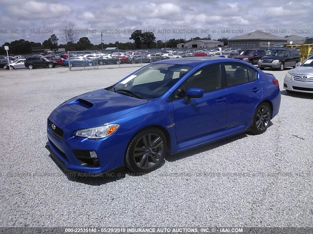 JF1VA1E61H9838900 - 2017 SUBARU WRX PREMIUM BLUE photo 2