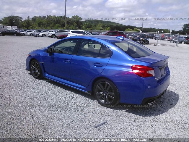 JF1VA1E61H9838900 - 2017 SUBARU WRX PREMIUM BLUE photo 3