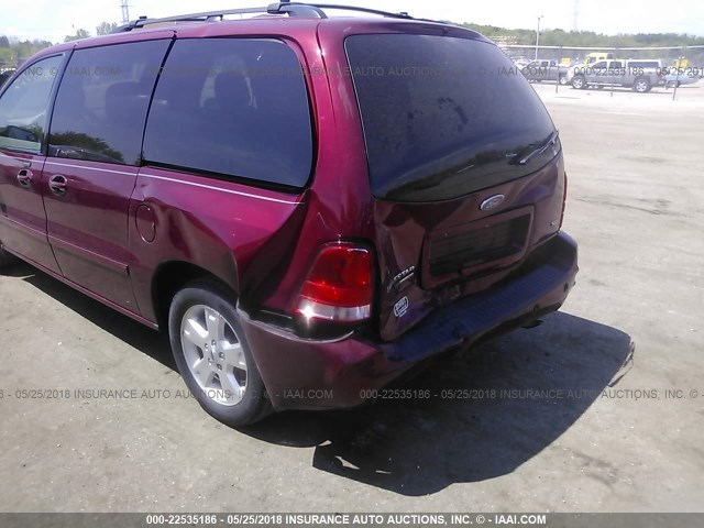 2FMZA522X5BA75242 - 2005 FORD FREESTAR SEL RED photo 6