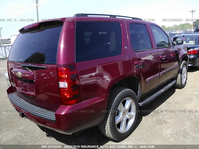 1GNFK13087J180491 - 2007 CHEVROLET TAHOE K1500 BURGUNDY photo 4