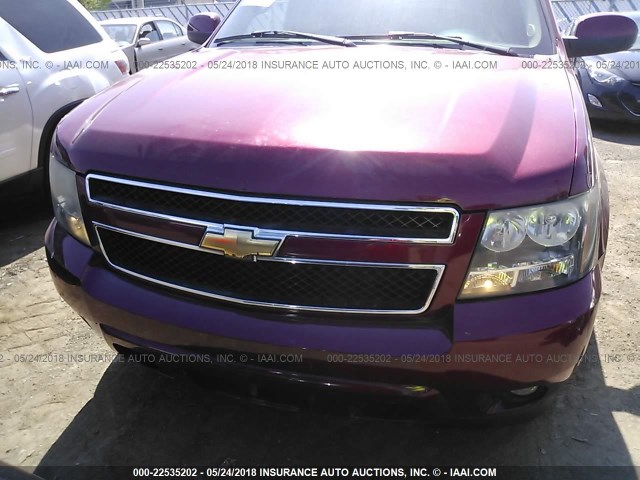 1GNFK13087J180491 - 2007 CHEVROLET TAHOE K1500 BURGUNDY photo 6